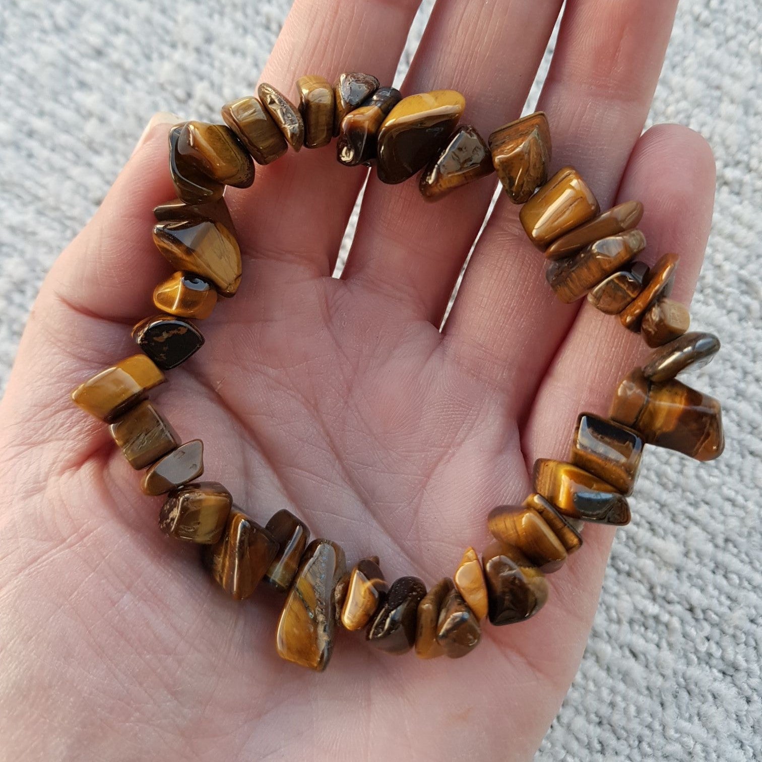 Tigers Eye Chip Bracelet - Large Tigers Eye Chip Bracelet - Large